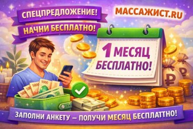 Начни рекламировать свои услуги на МАССАЖИСТ.РУ совершенно бесплатно